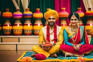 indiano Casamento fotografia dentro Bangalore. gerado por IA foto