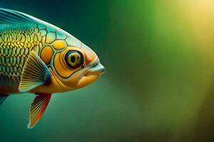 uma peixe com uma colorida padronizar em Está corpo. gerado por IA foto