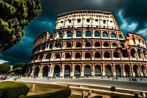 a Coliseu dentro Roma, Itália. gerado por IA foto