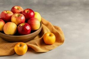 tradicional Comida do judaico Novo ano feriado do tradição ou religião. rosh Hashaná com cópia de espaço conceito de ai gerado foto