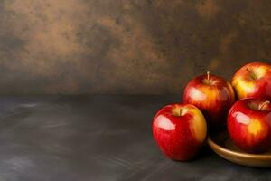 tradicional Comida do judaico Novo ano feriado do tradição ou religião. rosh Hashaná com cópia de espaço conceito de ai gerado foto