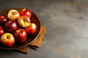 tradicional Comida do judaico Novo ano feriado do tradição ou religião. rosh Hashaná com cópia de espaço conceito de ai gerado foto