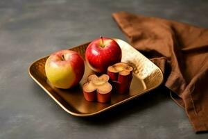 tradicional Comida do judaico Novo ano feriado do tradição ou religião. rosh Hashaná com cópia de espaço conceito de ai gerado foto