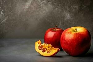 tradicional Comida do judaico Novo ano feriado do tradição ou religião. rosh Hashaná com cópia de espaço conceito de ai gerado foto