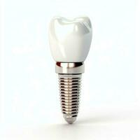 fechar acima do uma dental dente implantar ou saudável humano dentes. branco esmalte e dental implantes cirurgia conceito de ai gerado foto