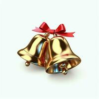 decorativo Natal enfeite com Natal dourado sinos ou tinir sinos. Natal decoração conceito de ai gerado foto