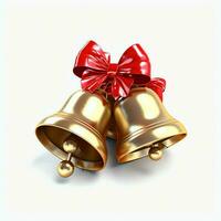 decorativo Natal enfeite com Natal dourado sinos ou tinir sinos. Natal decoração conceito de ai gerado foto