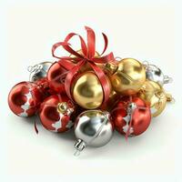 decorativo Natal enfeite com Natal dourado sinos ou tinir sinos. Natal decoração conceito de ai gerado foto