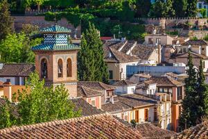 Espanha, Andaluzia região, granada Cidade panorama a partir de alhambra ponto de vista foto
