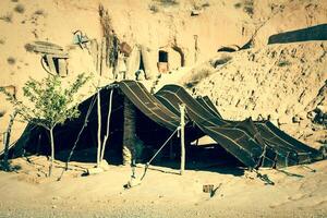 uma berbere barraca dentro matmata Tunísia foto