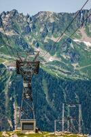 cabo carro pilone em a chamonix mont blanc foto