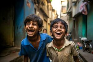 indiano crianças jogando. gerar ai foto