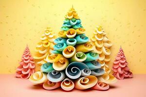 criativo arte decoração - Natal árvore - generativo ai foto