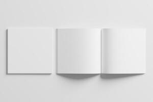 quadrado revista folheto 3d Renderização branco em branco brincar foto