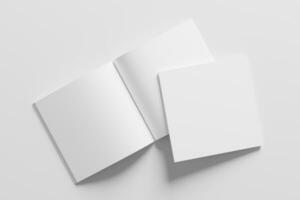 quadrado revista folheto 3d Renderização branco em branco brincar foto