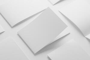 a4 panorama selim ponto bifold folheto branco em branco 3d Renderização brincar foto