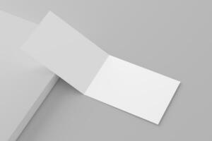 a4 a5 a6 panorama guardada convite cartão com envelope 3d Renderização branco em branco brincar foto