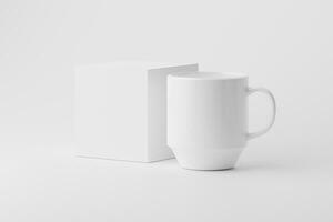 cerâmico caneca copo para café chá branco em branco 3d Renderização brincar foto