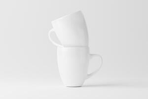 cerâmico caneca copo para café chá branco em branco 3d Renderização brincar foto