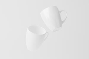 cerâmico caneca copo para café chá branco em branco 3d Renderização brincar foto