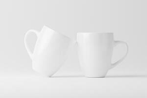 cerâmico caneca copo para café chá branco em branco 3d Renderização brincar foto