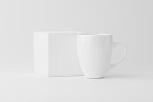 cerâmico caneca copo para café chá branco em branco 3d Renderização brincar foto