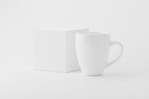 cerâmico caneca copo para café chá branco em branco 3d Renderização brincar foto