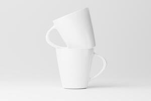 cerâmico caneca copo para café chá branco em branco 3d Renderização brincar foto