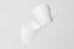 cerâmico caneca copo para café chá branco em branco 3d Renderização brincar foto