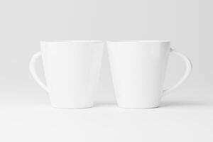 cerâmico caneca copo para café chá branco em branco 3d Renderização brincar foto