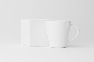 cerâmico caneca copo para café chá branco em branco 3d Renderização brincar foto