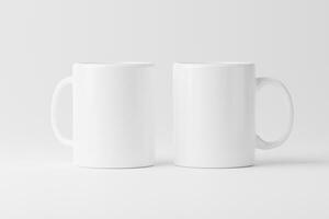 cerâmico caneca copo para café chá branco em branco 3d Renderização brincar foto