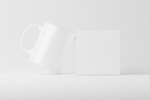 cerâmico caneca copo para café chá branco em branco 3d Renderização brincar foto