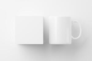 cerâmico caneca copo para café chá branco em branco 3d Renderização brincar foto