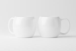 cerâmico caneca copo para café chá branco em branco 3d Renderização brincar foto