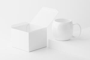 cerâmico caneca copo para café chá branco em branco 3d Renderização brincar foto