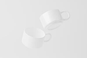 cerâmico caneca copo para café chá branco em branco 3d Renderização brincar foto