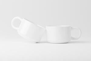 cerâmico caneca copo para café chá branco em branco 3d Renderização brincar foto