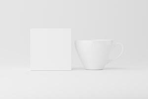 cerâmico caneca copo para café chá branco em branco 3d Renderização brincar foto