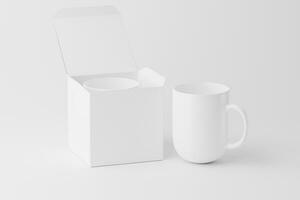 cerâmico caneca copo para café chá branco em branco 3d Renderização brincar foto