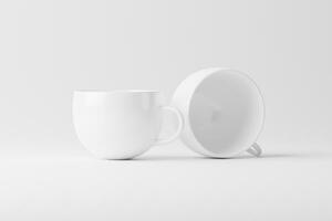 cerâmico caneca copo para café chá branco em branco 3d Renderização brincar foto