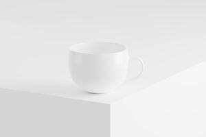 cerâmico caneca copo para café chá branco em branco 3d Renderização brincar foto