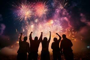 vibrante diwali celebração com brilhante luzes e festivo fogos de artifício ai generativo foto