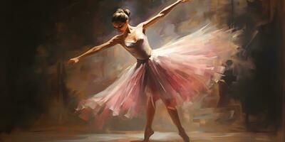 ai gerado. ai generativo. clássico bailarina dançando fundo. pintura desenhando gráfico arte. gráfico arte foto