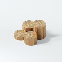 Conceito de bitcoin de renderização 3D. novo dinheiro virtual. criptomoeda foto