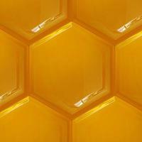 Renderização 3D mel gotejamento e fundo do favo de mel. foto