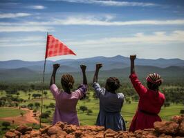 fotografia do mulheres quem lift empoderamento si mesmos ai generativo foto