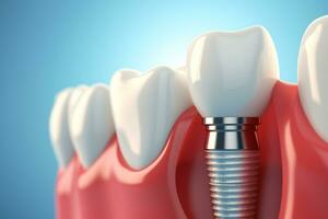 3d gerado dental dentes implante.saúde conceito.criado com generativo ai tecnologia. foto