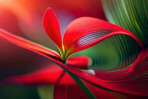 uma vermelho flor com uma brilhante claro. gerado por IA foto