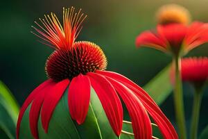 vermelho coneflower de Jason Kim. gerado por IA foto